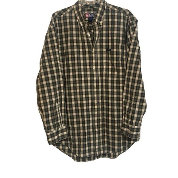 Chaps Ralph Lauren Green Plaid Long Sleeve Button Front Shirt Men’s Size Large - Picture 1 of 6